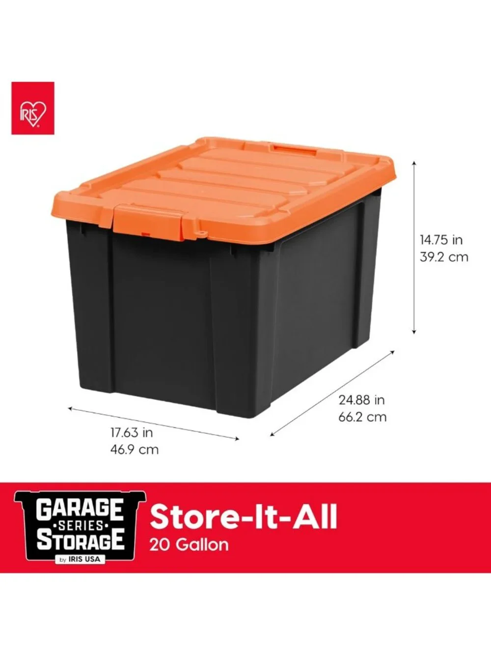 Heavy Duty Lockable Storage Bins with Lids, 20 Gallon, 2 Pack - Organize
